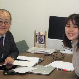 押田桃香さん、　　　　　　　　　　　　　　　基礎医学実験頑張りました！